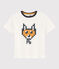 Boys' silkscreen print T-shirt MARSHMALLOW white