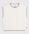 Children's sleeveless wool and cotton cable-knit jumper white