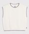 Children's sleeveless wool and cotton cable-knit jumper white