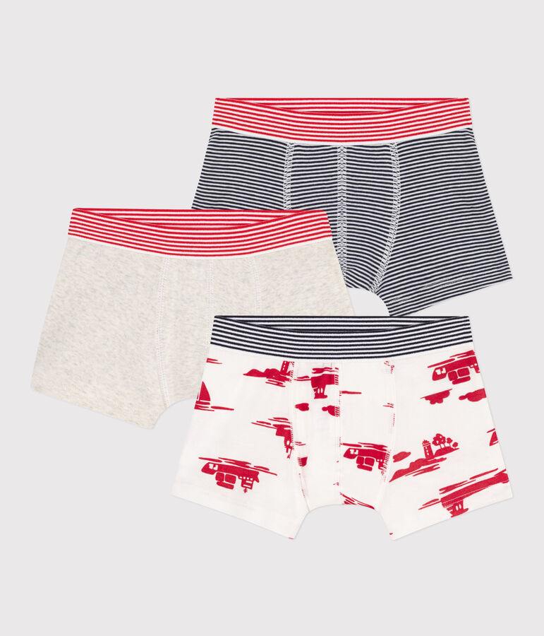 Boys' Cotton Le Havre Boxer Shorts - Pack of 3 multicolor