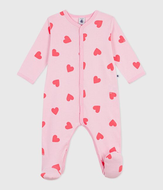 Babies' heart-print cotton pyjama suit MARQUISE /PEACHY