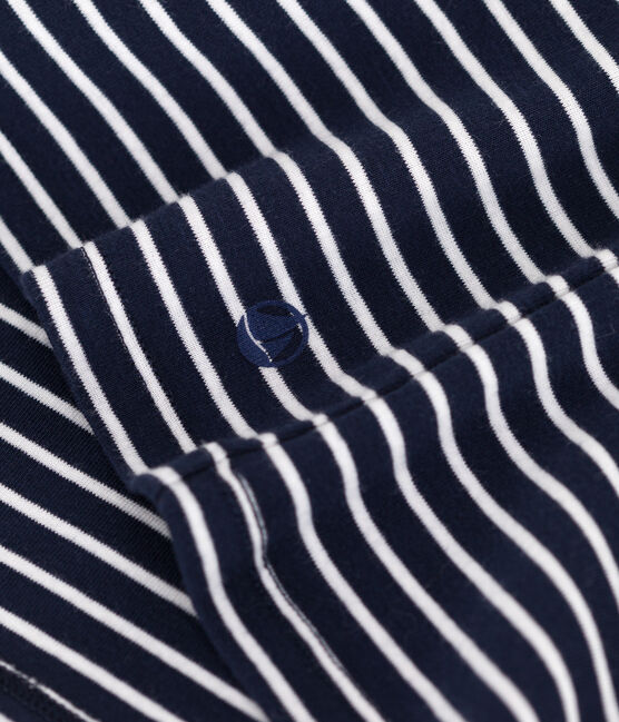 Women's Iconic striped cotton T-Shirt SMOKING blue/MARSHMALLOW white