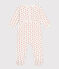 Babies' Heart Patterned Velour Pyjamas MARSHMALLOW white/TERKUIT red