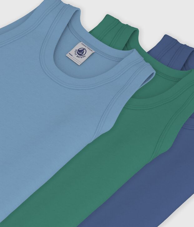 Pack of children's plain cotton tank tops multicolor