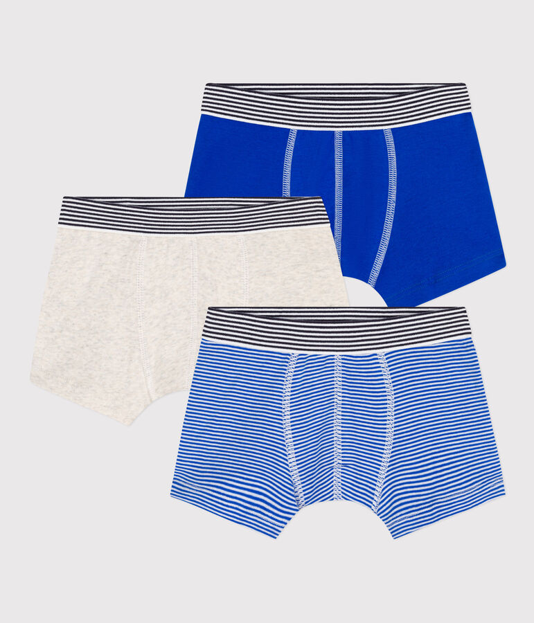 Boys' Cotton Petit Bateau Boxer Shorts - 3-Pack multicolor