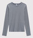 Women's Iconic Round-Neck Striped Cotton T-Shirt