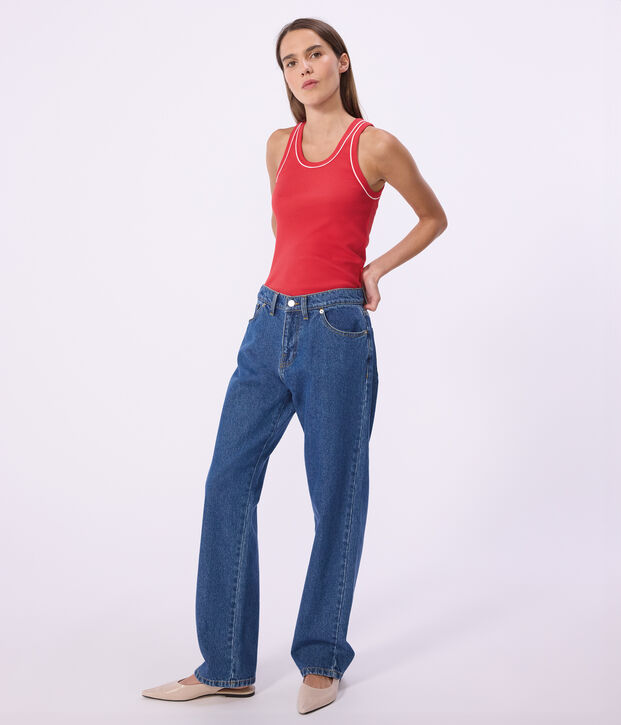 Women's plain cotton tank top red