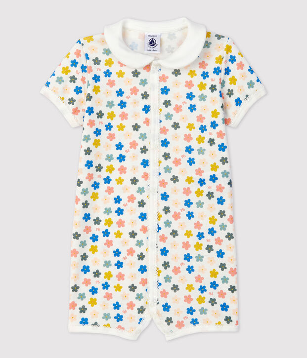 Babies' Glow-In-The-Dark Cotton Playsuit white/multicolor