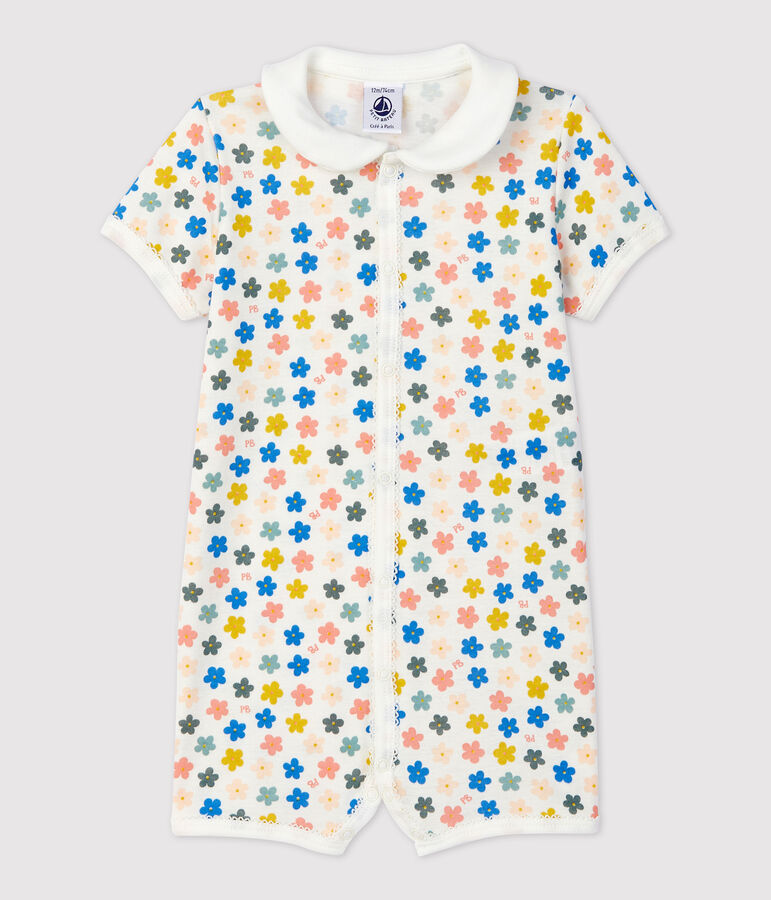 Babies' Glow-In-The-Dark Cotton Playsuit white/multicolor