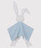 Babies' Cotton Bunny Comforter ACIER blue/MARSHMALLOW white