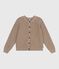 Women's plain wool and cotton cardigan ROCHE brown