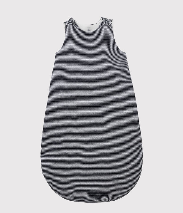 Babies' Stripy Organic Cotton Sleeping Bag blue/white