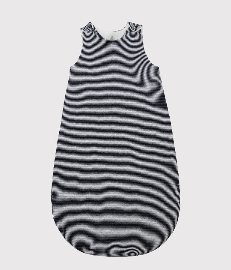 Babies' Stripy Organic Cotton Sleeping Bag blue/white