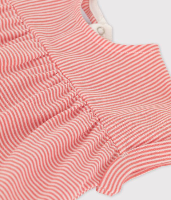 Babies' Organic Cotton Short-Sleeved Blouse PAPAYE pink/MARSHMALLOW