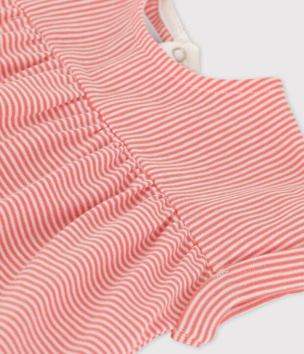 Babies' Organic Cotton Short-Sleeved Blouse pink/white