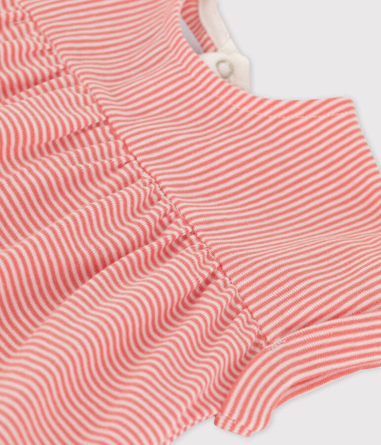 Babies' Organic Cotton Short-Sleeved Blouse pink/white