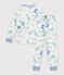 Children's pyjamas in fleece with a dragon print white/multicolor