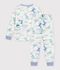 Children's pyjamas in fleece with a dragon print white/multicolor