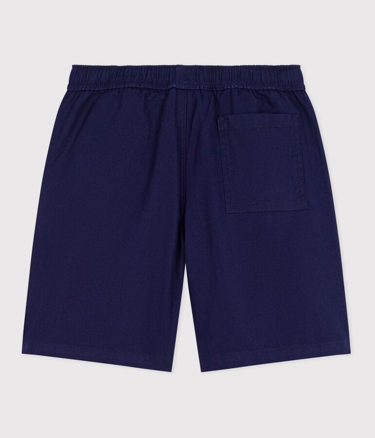 Children's Bermuda shorts in plain cotton blue
