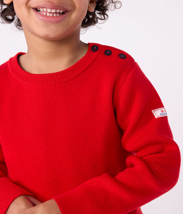 Children's wool and cotton jumper red