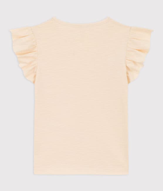 Girls' Short-Sleeved Cotton T-Shirt AVALANCHE Ecru