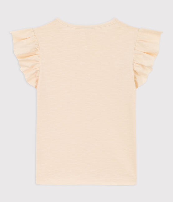 Girls' Short-Sleeved Cotton T-Shirt AVALANCHE Ecru