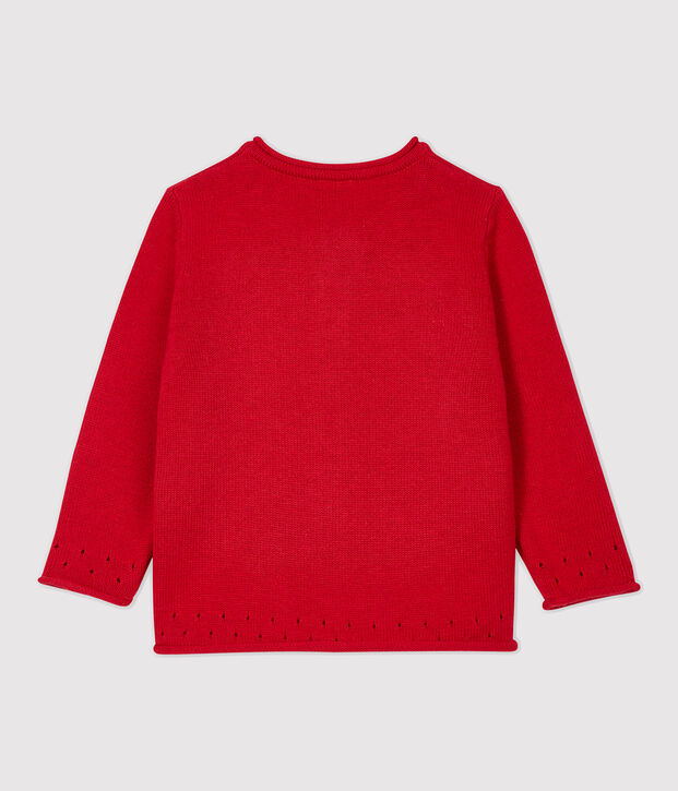 Babies' Knitted Cardigan red