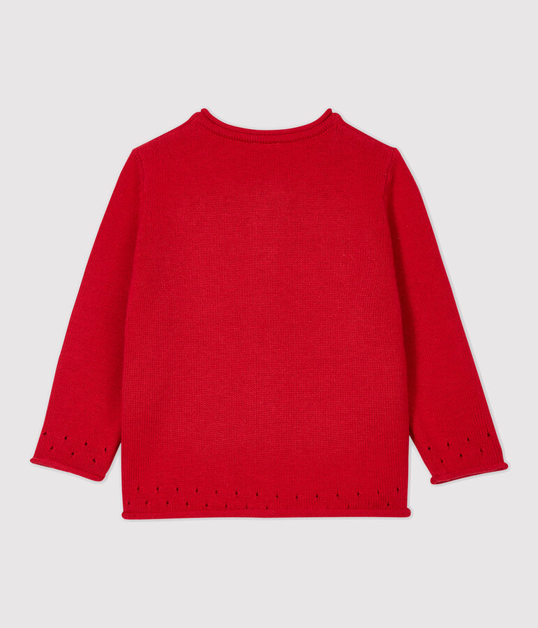 Babies' Knitted Cardigan red