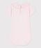 Babies' plain cotton body with a collar BARELY pink