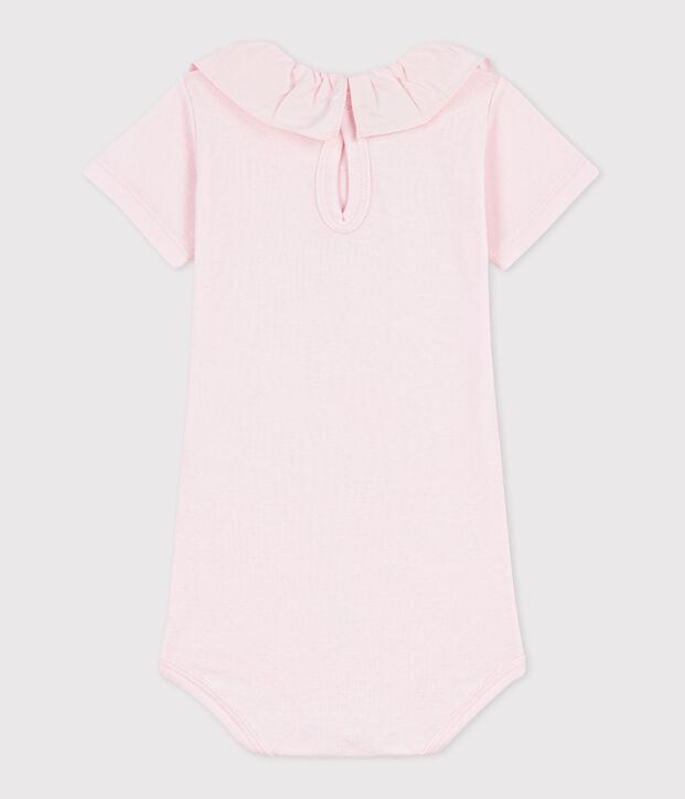 Babies' plain cotton body with a collar BARELY