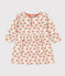 Babies' Long-Sleeved Patterned Quilted Tube Knit Dress AVALANCHE white/MULTICO