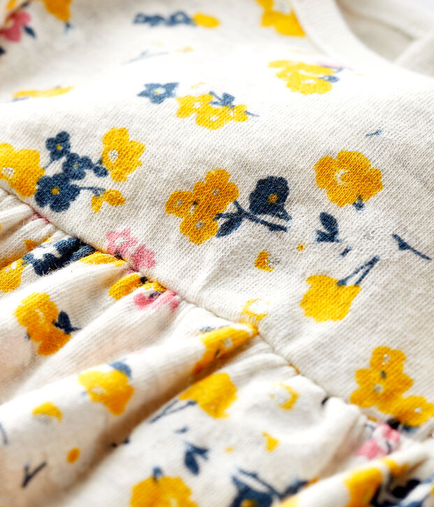 Baby girl's long-sleeved dress beige/multicolor