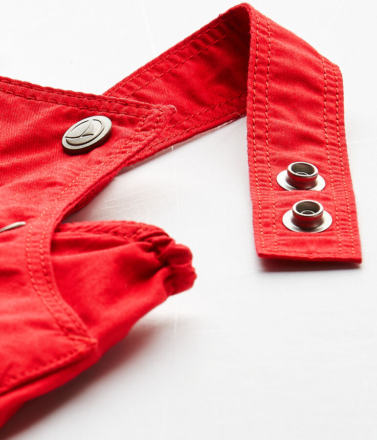 Baby boys' striped short dungarees red