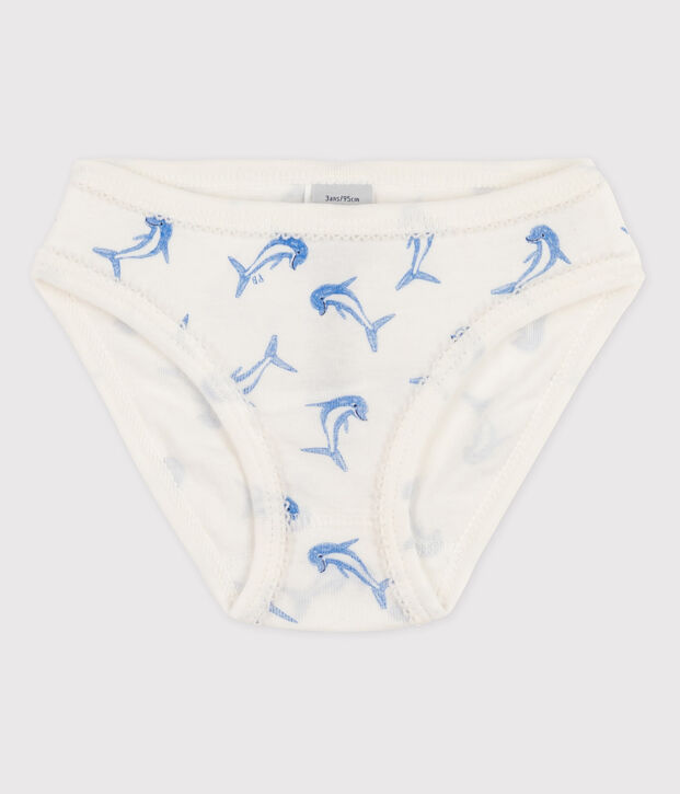 Girls' Cotton Briefs white/blue