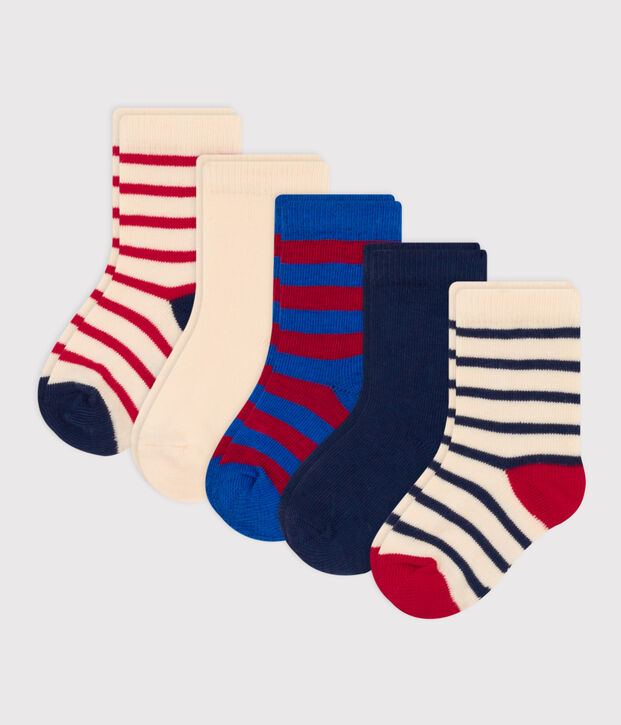 Babies' Cotton Jersey Striped Socks - 5-Pack multicolor