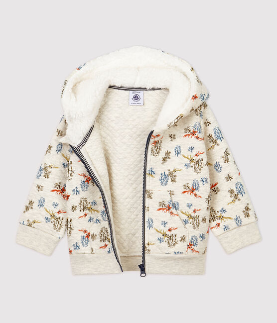 Babies' Quilted Cardigan MONTELIMAR beige/MULTICO white