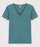 Women's Iconic Cotton V-Neck T-Shirt BRUT green