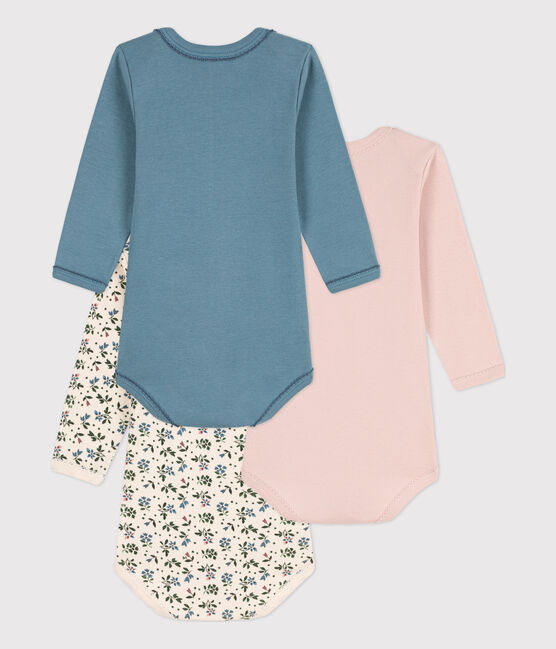 Babies' Floral Long-Sleeved Cotton Bodysuits - 3-Pack variante 1