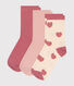 Children's heart-patterned cotton socks - 3-pack