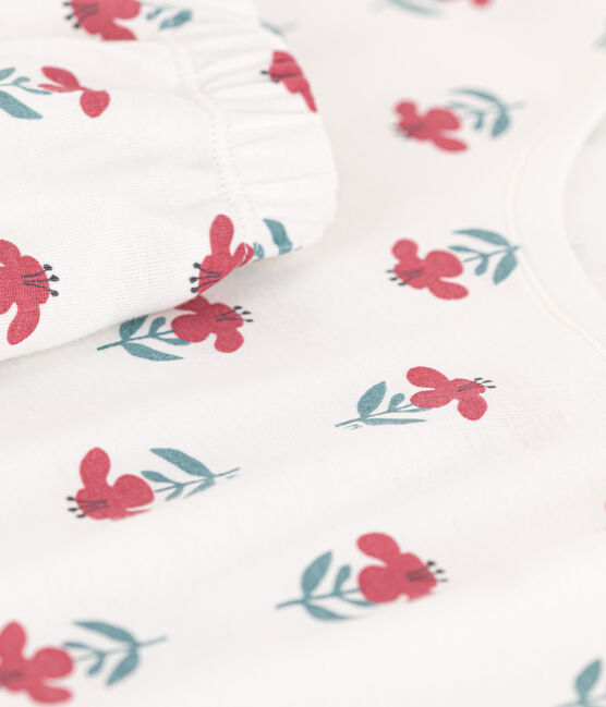 Women's Floral Cotton Short Pyjamas MARSHMALLOW white/MULTICO white