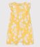 Babies' Poplin Hawaii Print Short Playsuit ORGE yellow/MARSHMALLOW white