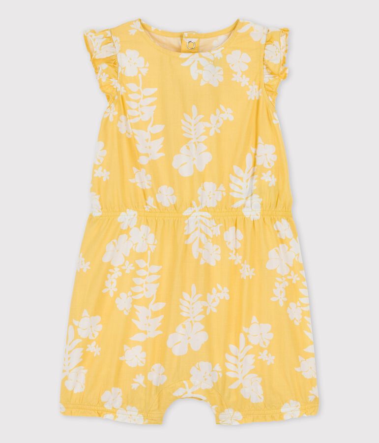 Babies' Poplin Hawaii Print Short Playsuit yellow/white