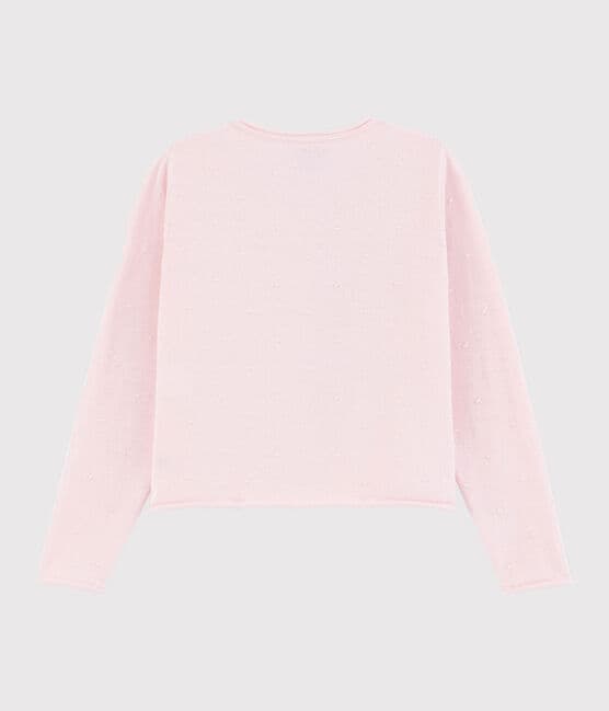 Girls' Cotton Knit Cardigan MINOIS pink