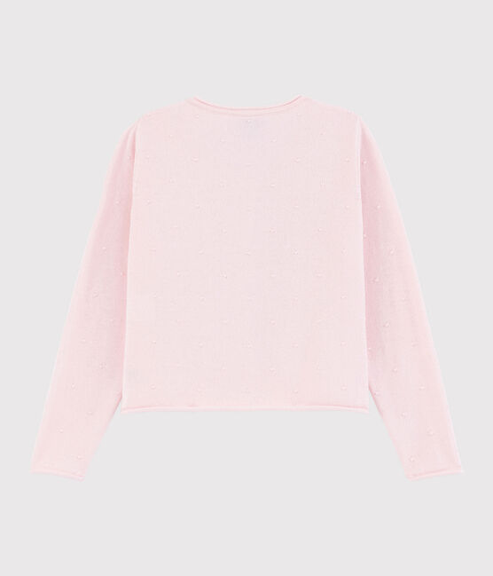 Girls' Cotton Knit Cardigan MINOIS pink