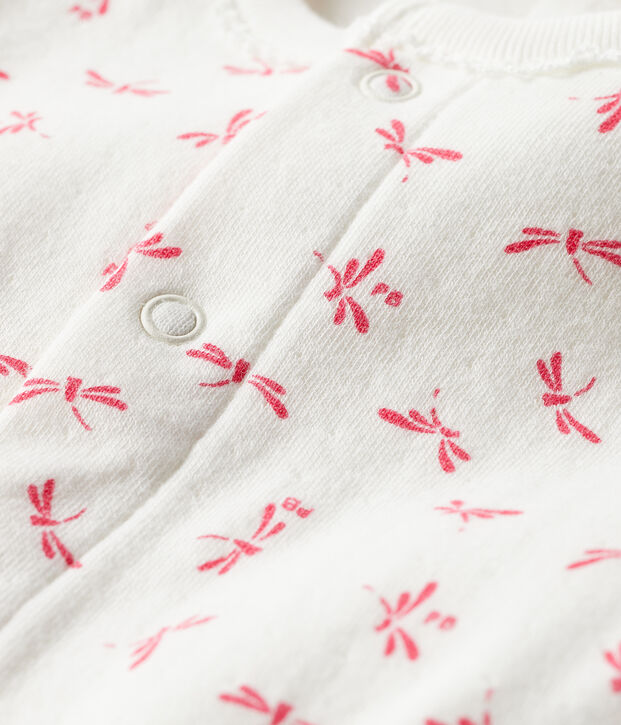 Baby Girls' Tube Knit Bodyjama white/pink