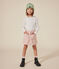 Girls' Long-Sleeved Cotton T-Shirt MARSHMALLOW white