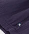 Little Girls' Short-Sleeved Thick Jersey and Cotton Gauze Dress MARSHMALLOW white/SMOKING blue