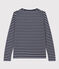Women's Straight V-Neck Cotton T-Shirt SMOKING blue/MARSHMALLOW white