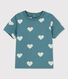 Babies' Cotton Heart Print Short-Sleeved T-Shirt
