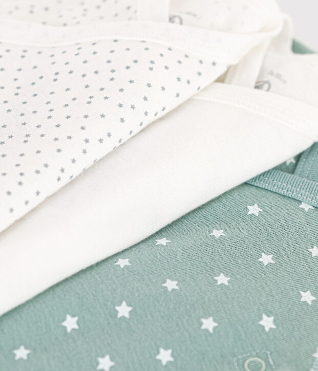 Long-Sleeved Wrapover Cotton Bodysuits - 3-Pack multicolor